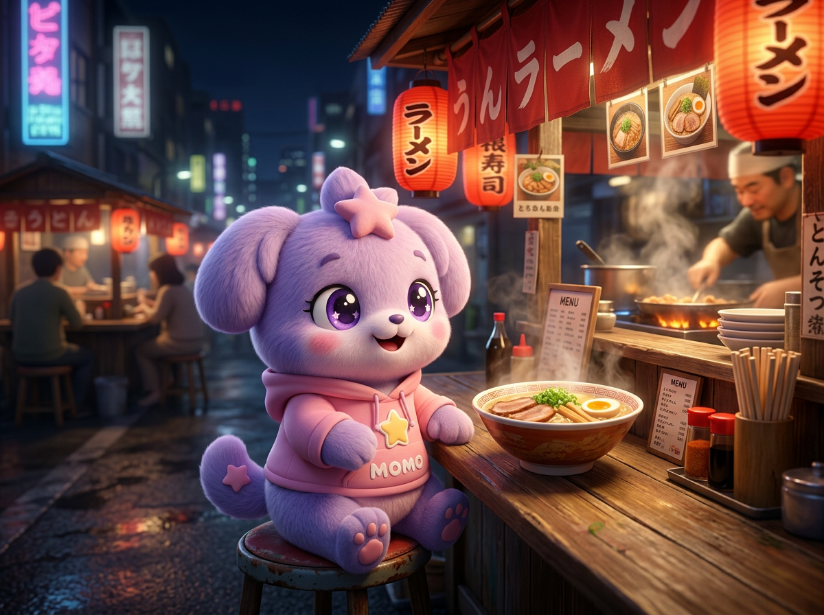 Fukuoka mascot at landmark