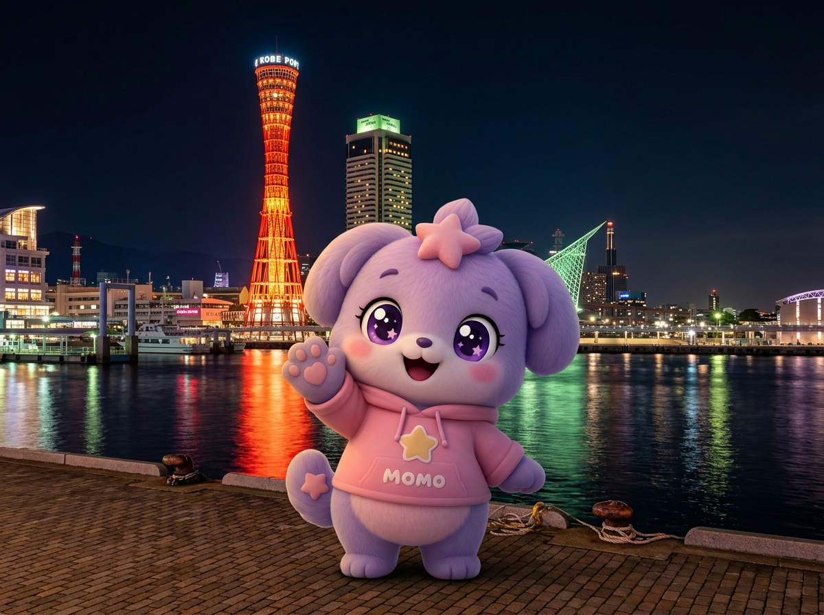 Kobe mascot at landmark