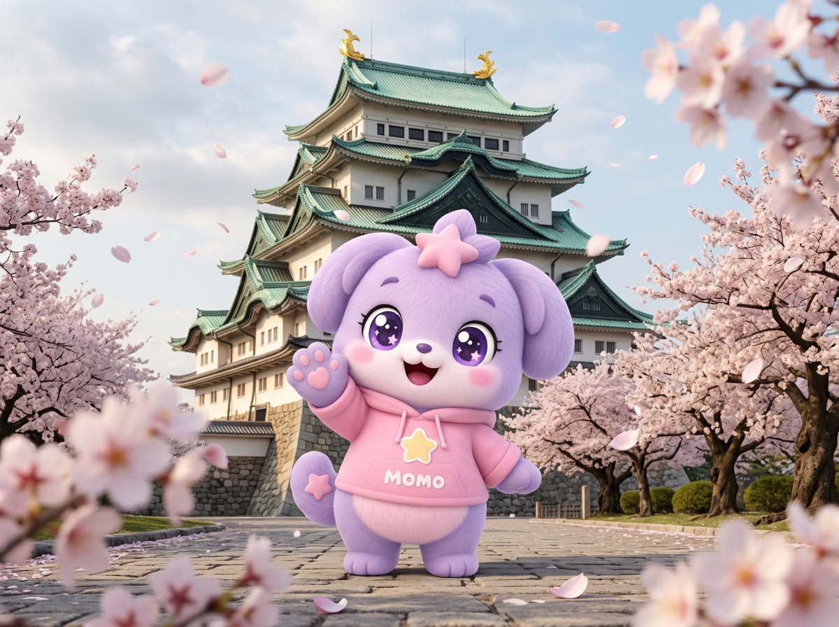 Nagoya mascot at landmark